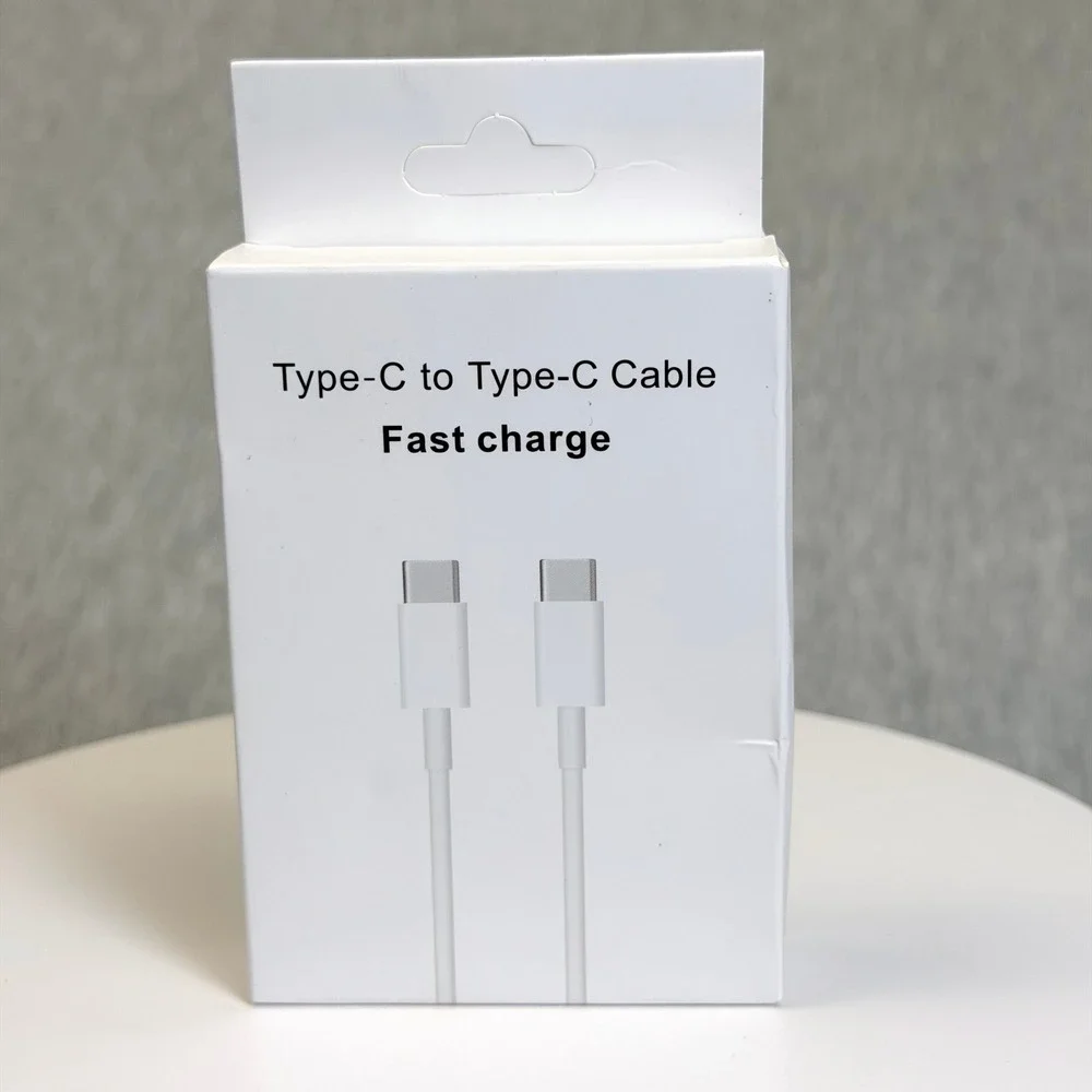 Lot of 3, 2 USB-C to Lightning and 1 Type-C to C Fast Charging Cables White New